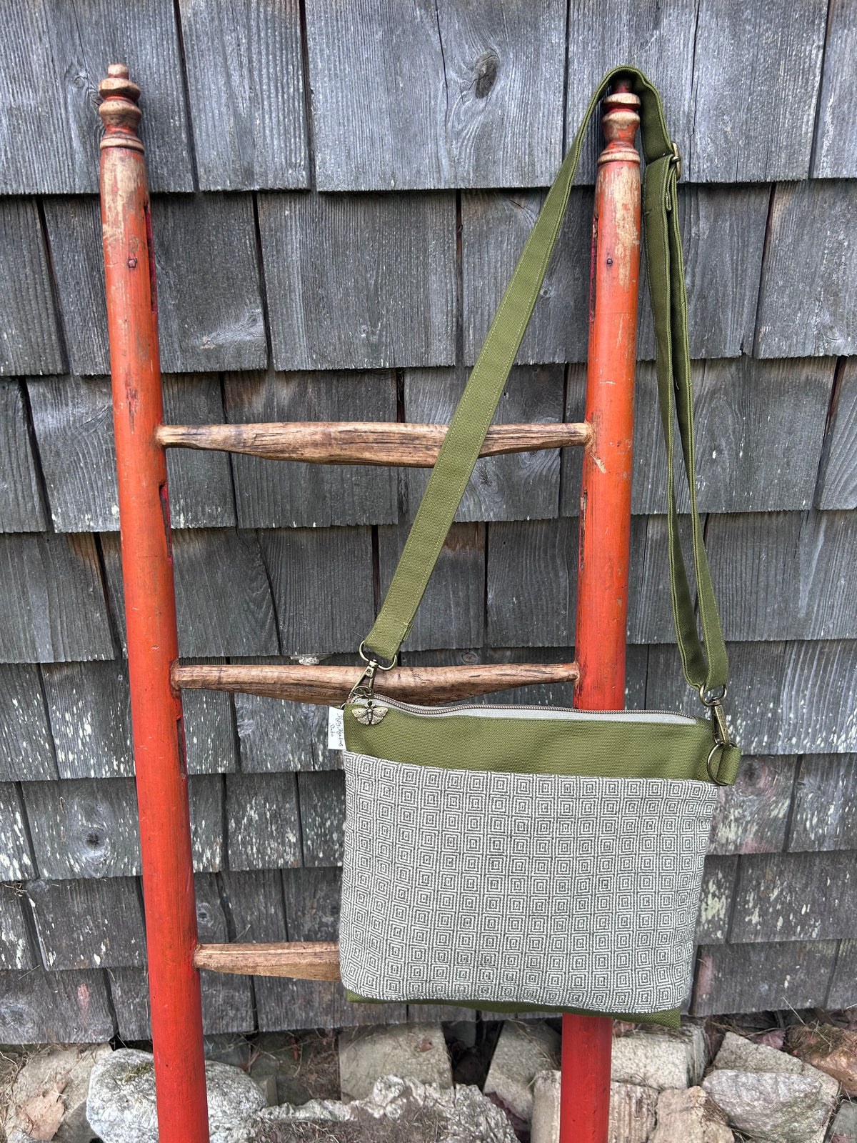 Handwoven Green Crossbody bag