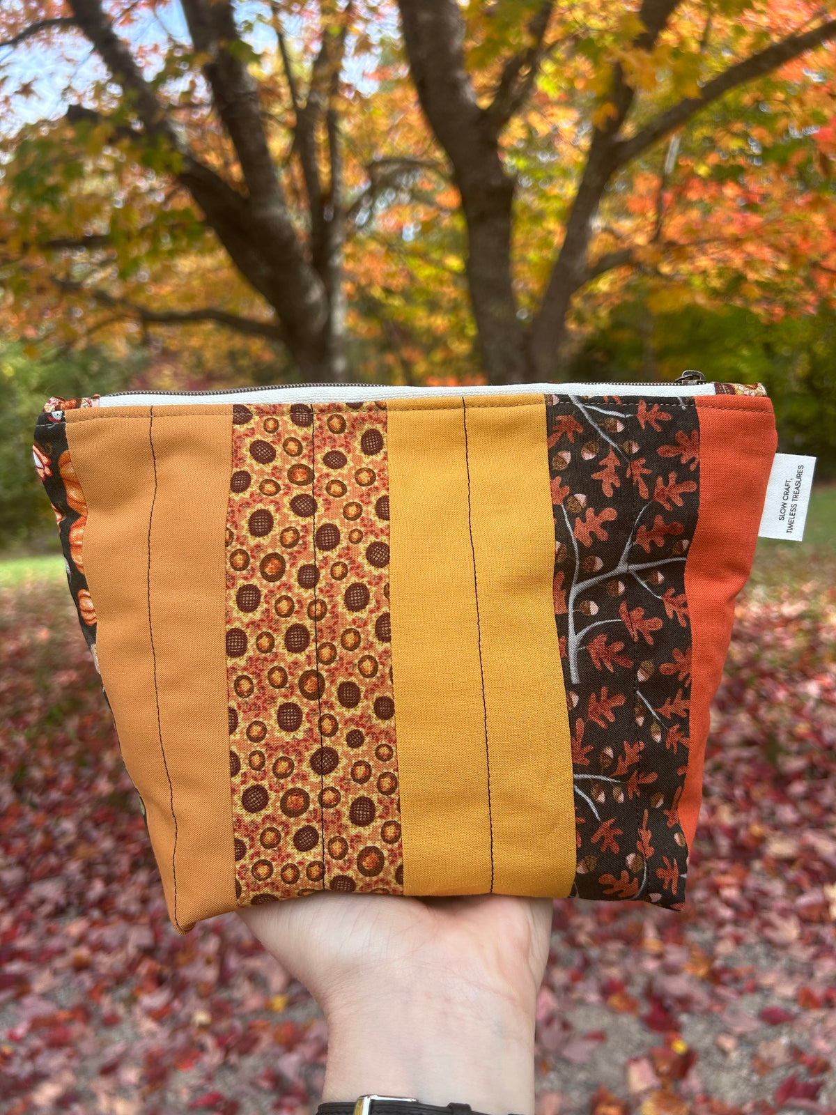 Quilted zipper pouch